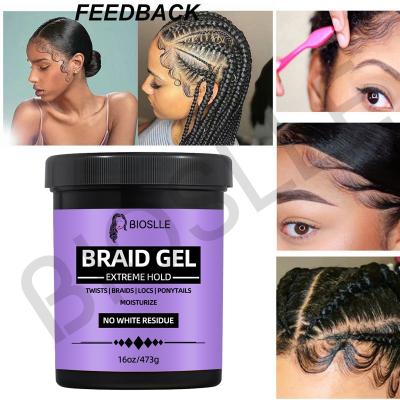 Bioslle 16oz Big Jar African Hair Braiding Gel Extra Hold Braid Loc And Twist Gel Braid N Loc Gel
