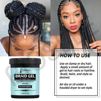 Custom Logo 16oz Wholesale Organic Extra 24 Hour Hold Edge Control No White No Greasy No Flaking Edge Control Hair Braids Gel Vendor