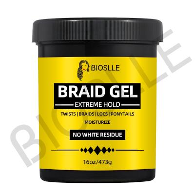 Wholesale Non White Residue Braid Hair Gel Shine Gel Extreme Hold Organic Conditioning Anti-frizz Hair 16oz Braiding Gel