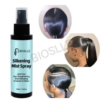 Private Label Hair Care With Heat Protectant Weightless Hair Shine Spray Silkening Mist Spray